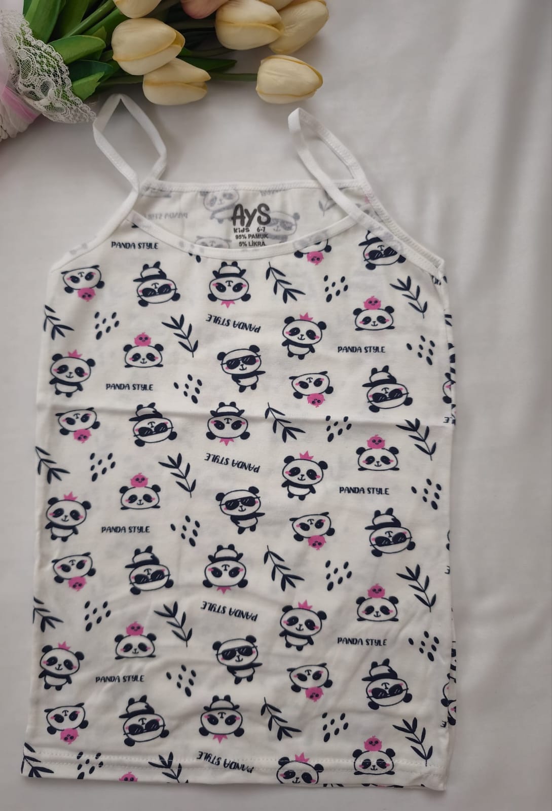 Ays  Panda Baskılı Çocuk Atlet 
